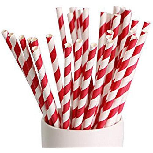 Buy 1000 Bulk Wholesale Pack Red White Drinking Straws Biodegradable Eco Paper Birthday Party Event Bistro Bar Cafe Take Away discounted | Products On Sale Australia