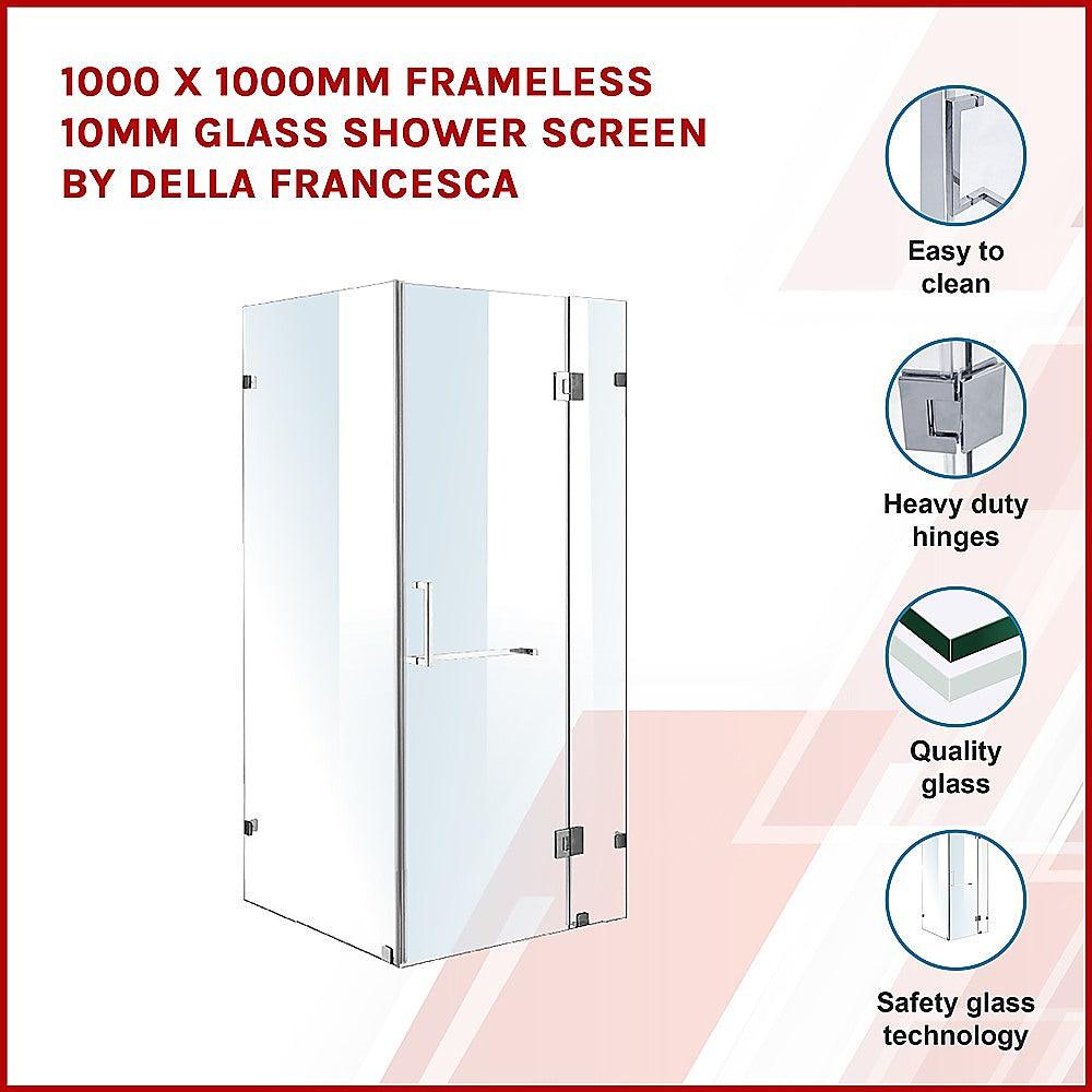 Buy 1000 x 1000mm Frameless 10mm Glass Shower Screen By Della Francesca discounted | Products On Sale Australia