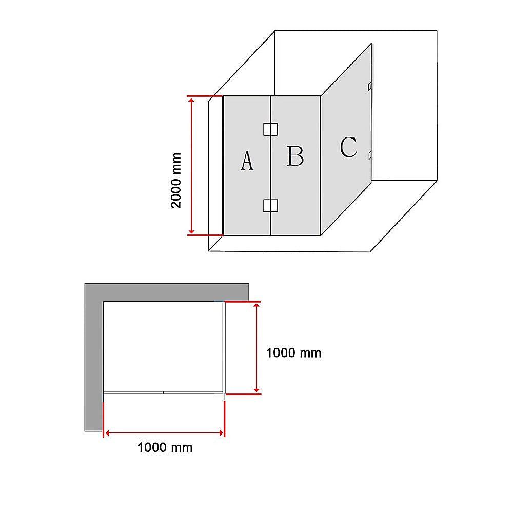 Buy 1000 x 1000mm Frameless 10mm Glass Shower Screen By Della Francesca discounted | Products On Sale Australia