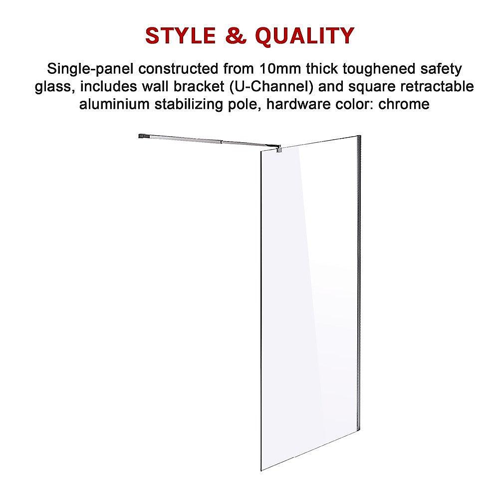 Buy 1000 x 2100mm Frameless 10mm Safety Glass Shower Screen discounted | Products On Sale Australia