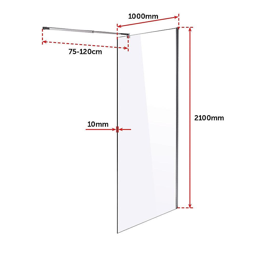 Buy 1000 x 2100mm Frameless 10mm Safety Glass Shower Screen discounted | Products On Sale Australia