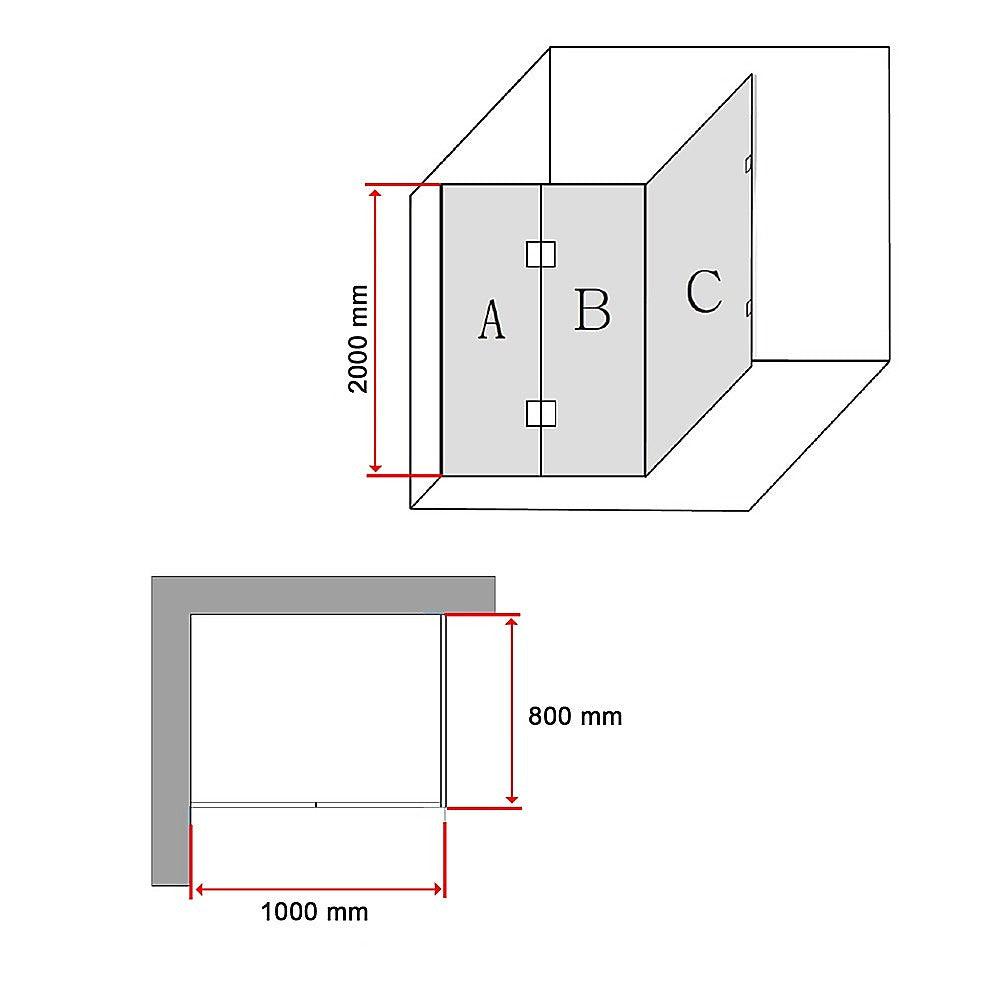 Buy 1000 x 800mm Frameless 10mm Glass Shower Screen By Della Francesca discounted | Products On Sale Australia