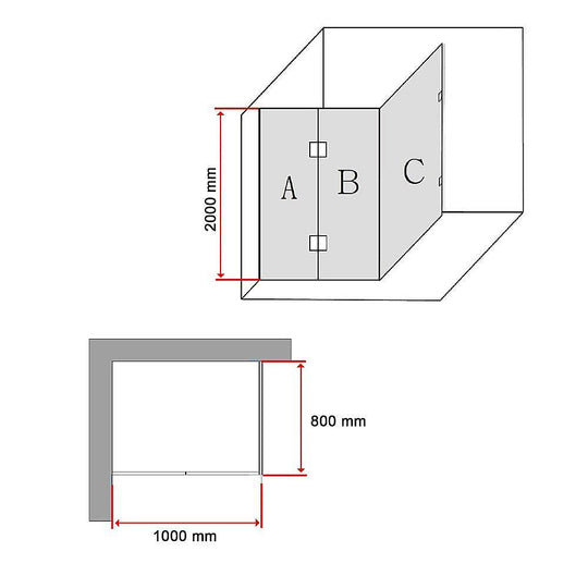 Buy 1000 x 800mm Frameless 10mm Glass Shower Screen By Della Francesca discounted | Products On Sale Australia