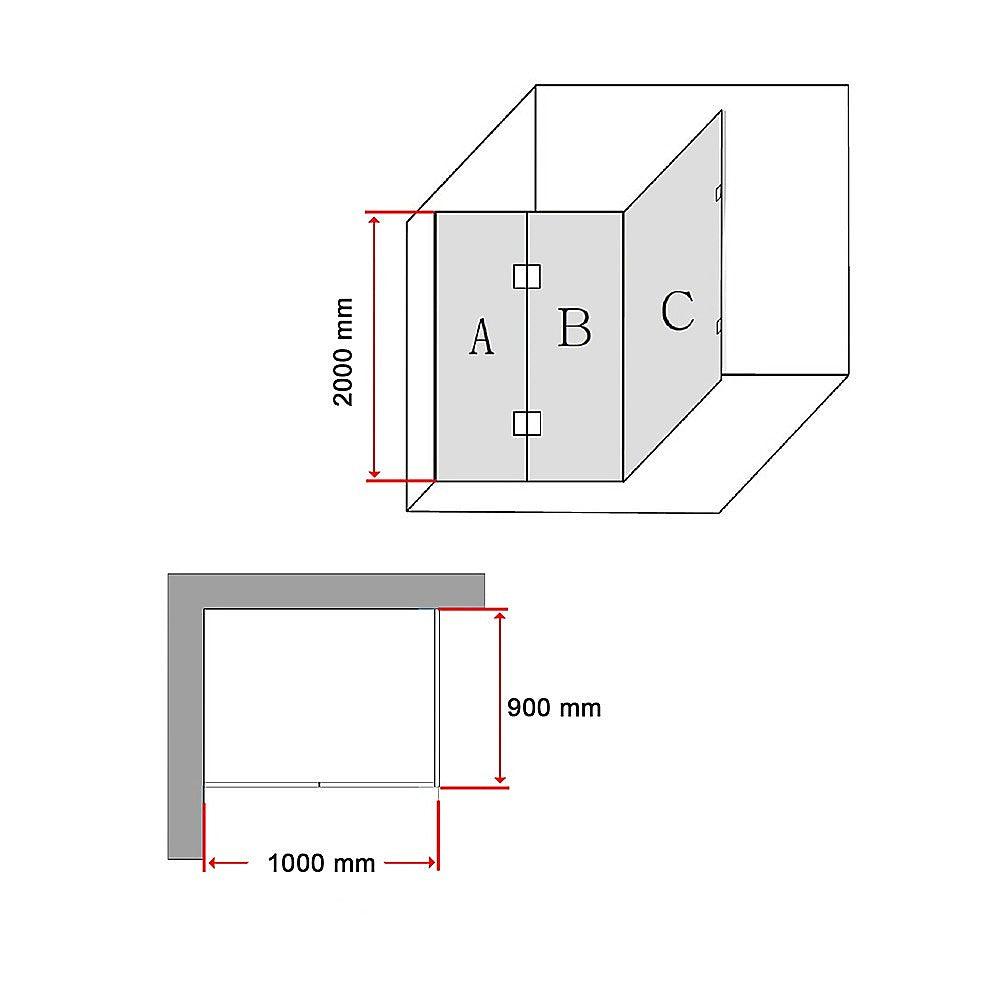 Buy 1000 x 900mm Frameless 10mm Glass Shower Screen By Della Francesca discounted | Products On Sale Australia