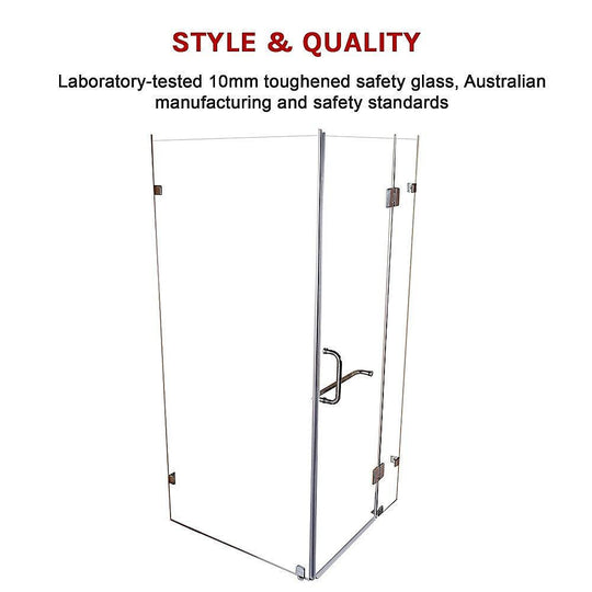 Buy 1000 x 900mm Frameless 10mm Glass Shower Screen By Della Francesca discounted | Products On Sale Australia