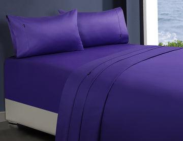 Buy 1000tc egyptian cotton 1 fitted sheet and 2 pillowcases double violet discounted | Products On Sale Australia