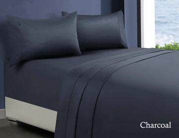 Buy 1000tc egyptian cotton sheet set 1 single charcoal discounted | Products On Sale Australia