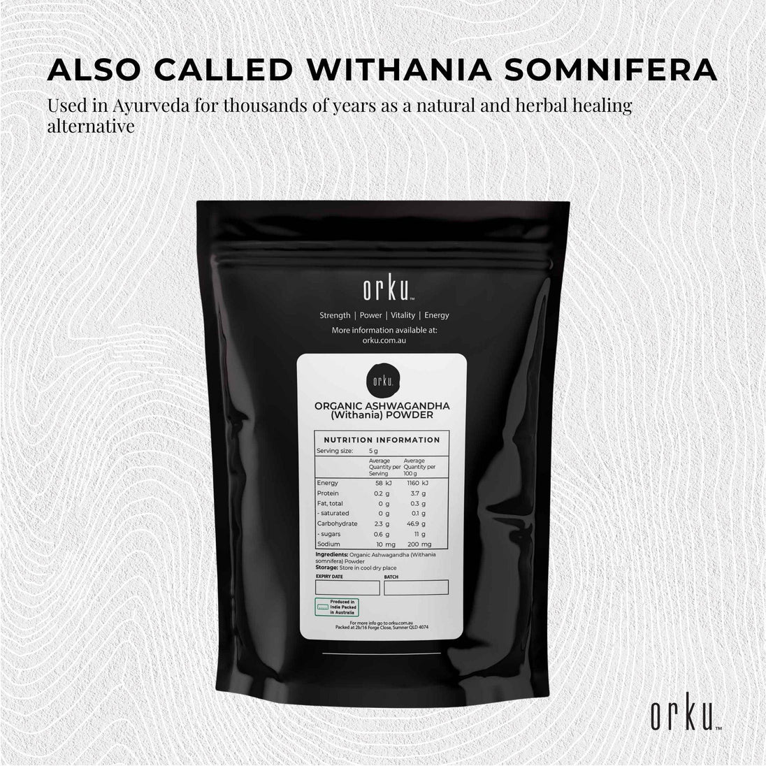 Buy 100g Organic Ashwagandha Root Powder Withania Somnifera Herb Supplement discounted | Products On Sale Australia