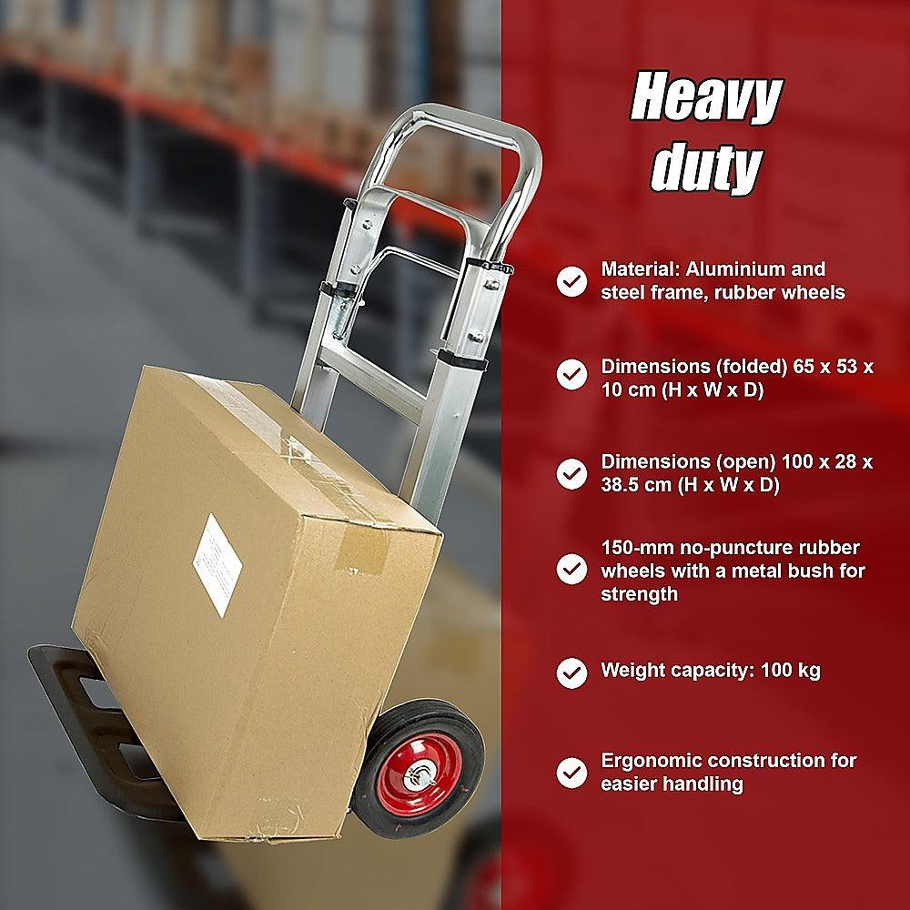 Buy 100kg Trolley Folding Hand Truck Sack Barrow discounted | Products On Sale Australia