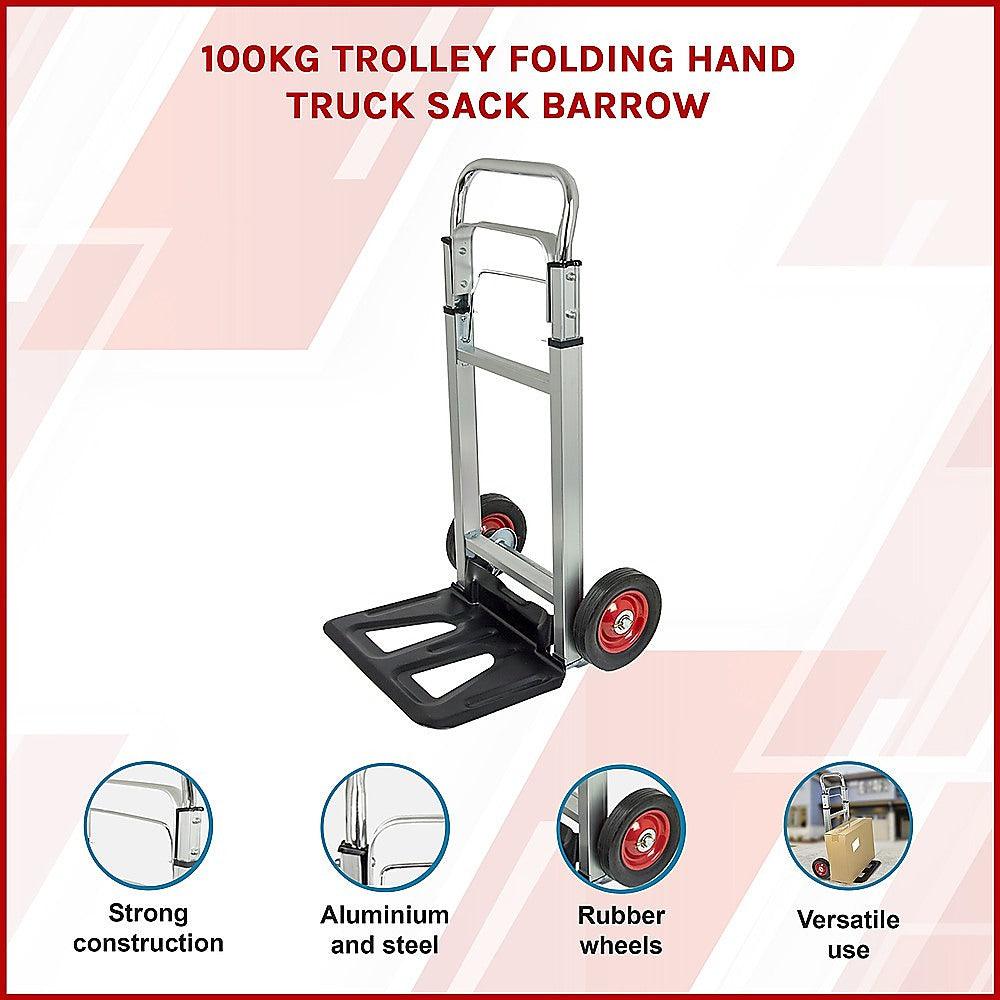 Buy 100kg Trolley Folding Hand Truck Sack Barrow discounted | Products On Sale Australia