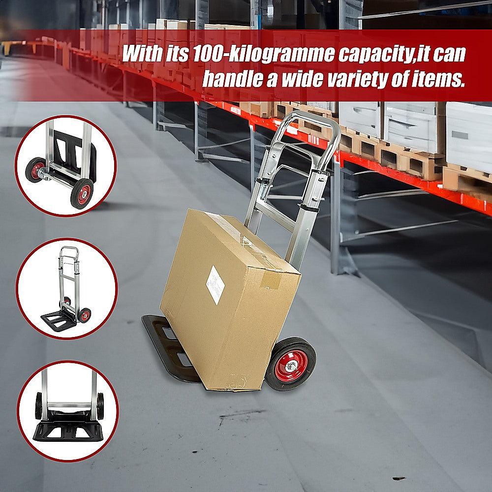 Buy 100kg Trolley Folding Hand Truck Sack Barrow discounted | Products On Sale Australia