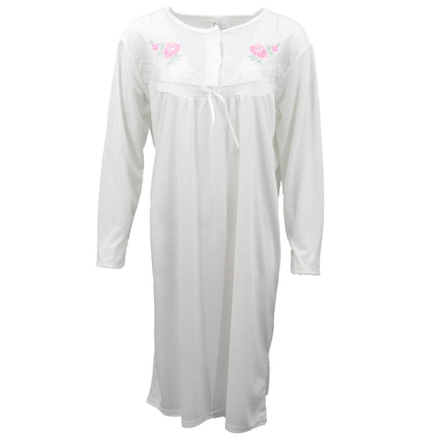 Buy 100% Cotton Women Nightie Night Gown Pajamas Pyjamas Winter Sleepwear PJs Dress, Light Pink, 12 discounted | Products On Sale Australia