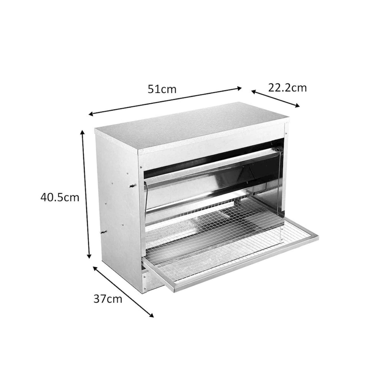 Buy 10kg Automatic Chook Chicken Feeder Poultry Auto Treadle Galvanised Metal Coop discounted | Products On Sale Australia