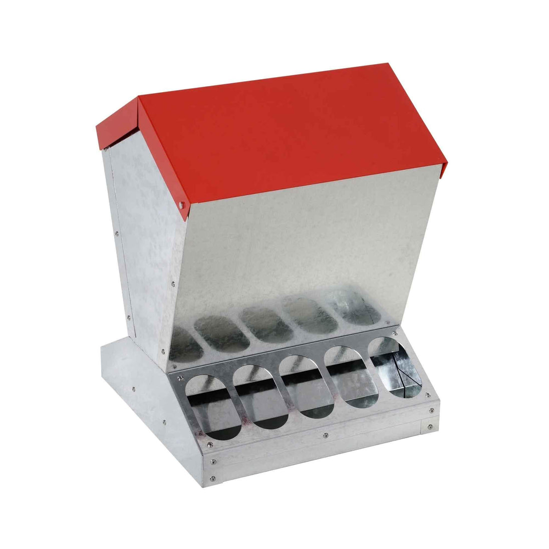 Buy 10kg Automatic Chook Chicken Feeder Poultry Auto Trough Galvanised Metal Feeders discounted | Products On Sale Australia