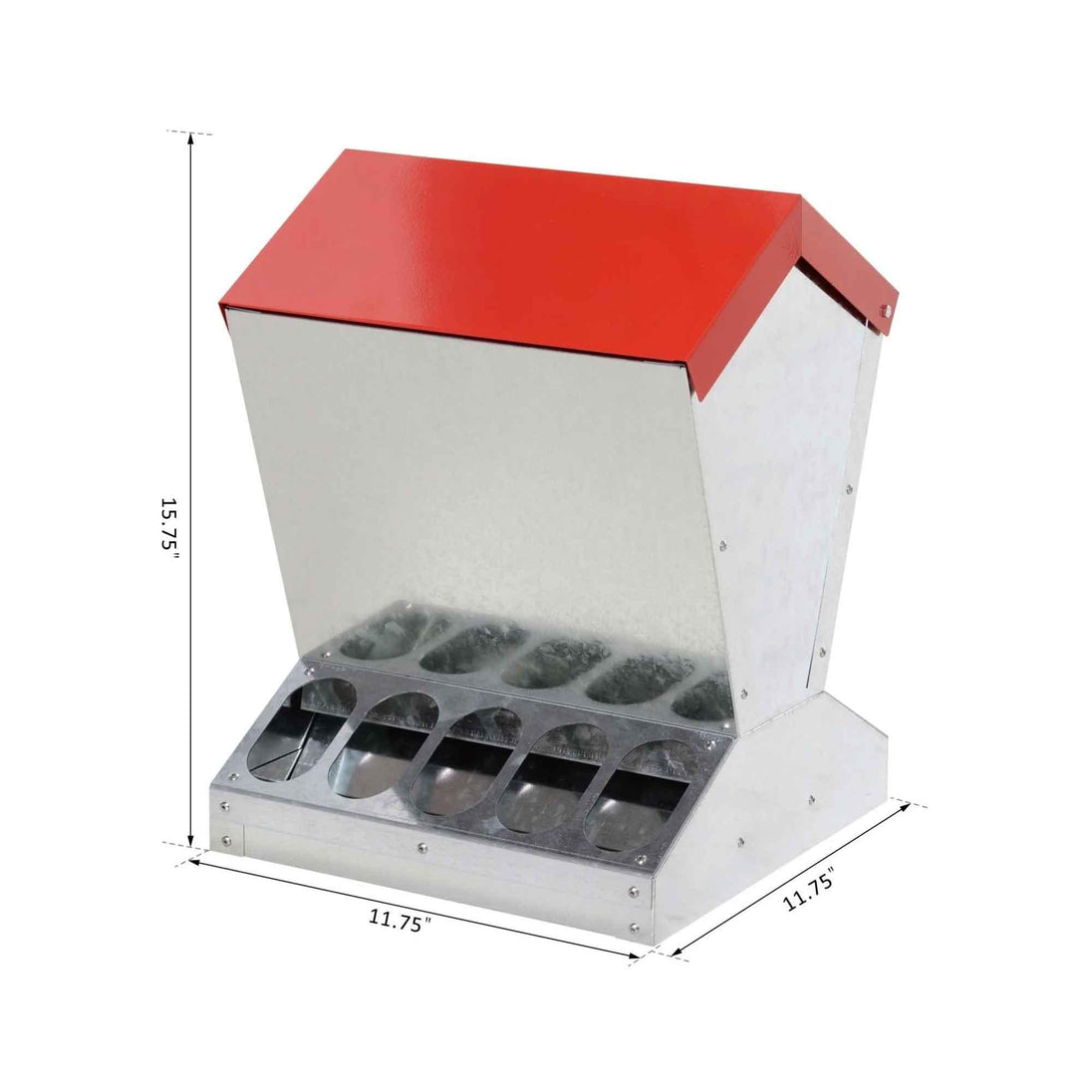 Buy 10kg Automatic Chook Chicken Feeder Poultry Auto Trough Galvanised Metal Feeders discounted | Products On Sale Australia