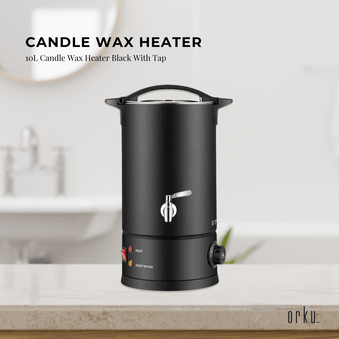 Buy 10L Candle Wax Heater Black With Tap - Soy Wax Melter Candle Making Pot discounted | Products On Sale Australia