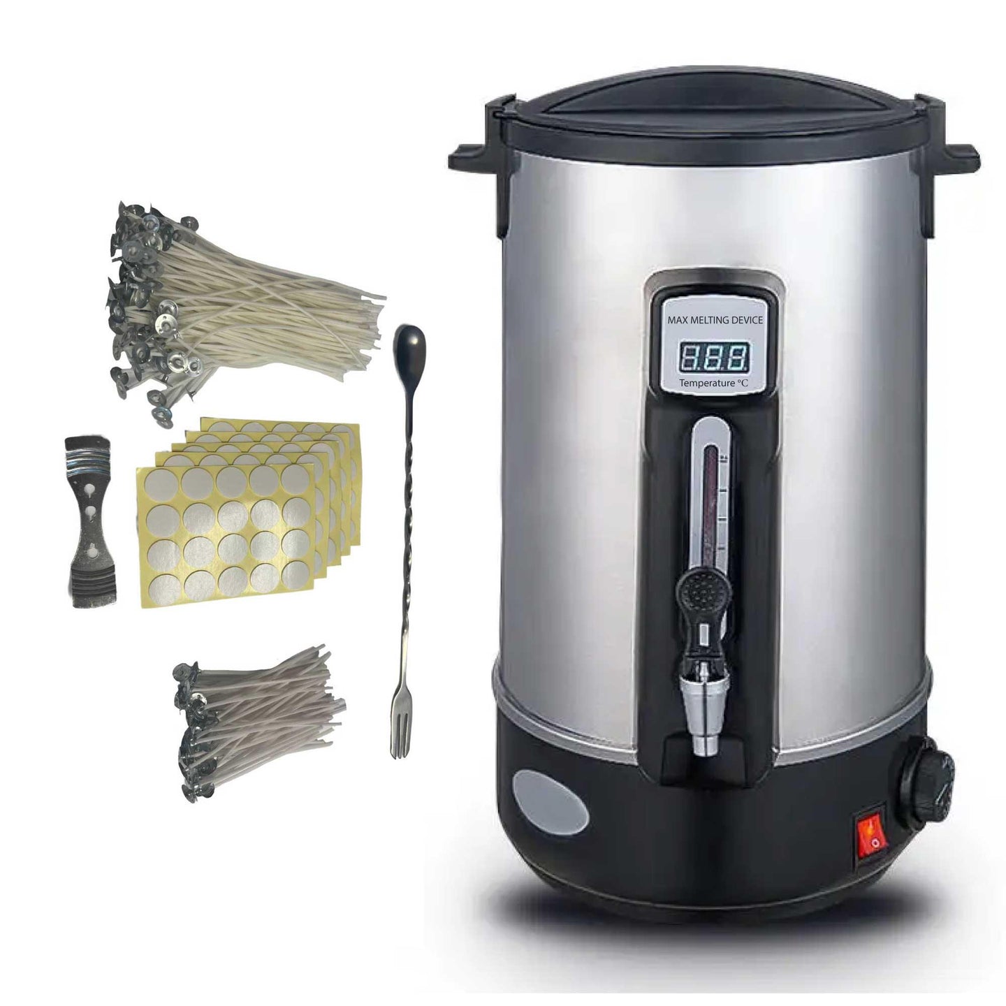 Buy 10L Candle Wax Heater With Tap And Accessories - Candle Making Melter Pot discounted | Products On Sale Australia