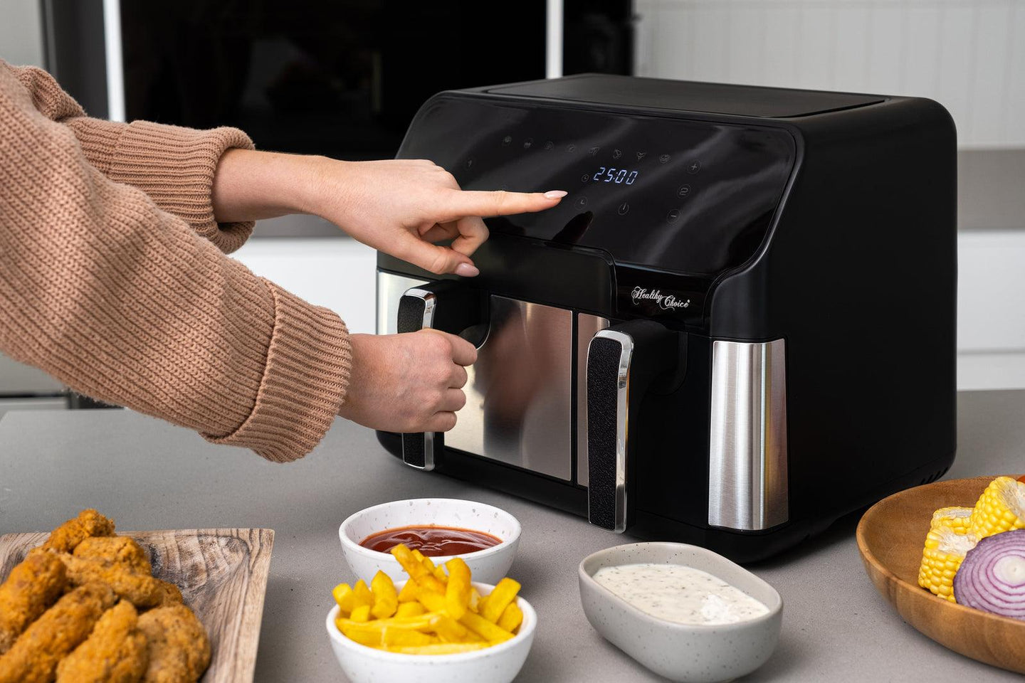 Buy 10L Digital Dual Zone Air Fryer w/ Dual Temperature Control discounted | Products On Sale Australia