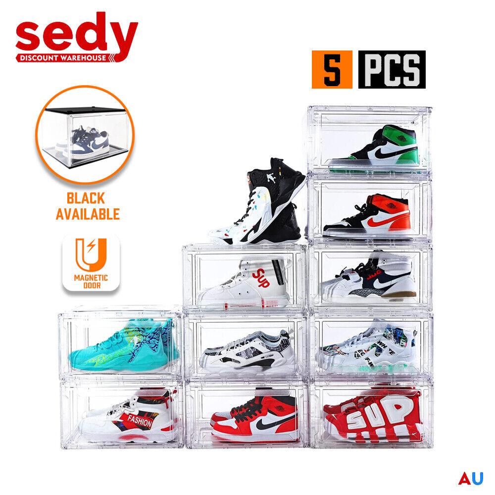 Buy 10PC Stackable Shoe Display Box Hard Acrylic Sneaker Storage Containers Case discounted | Products On Sale Australia