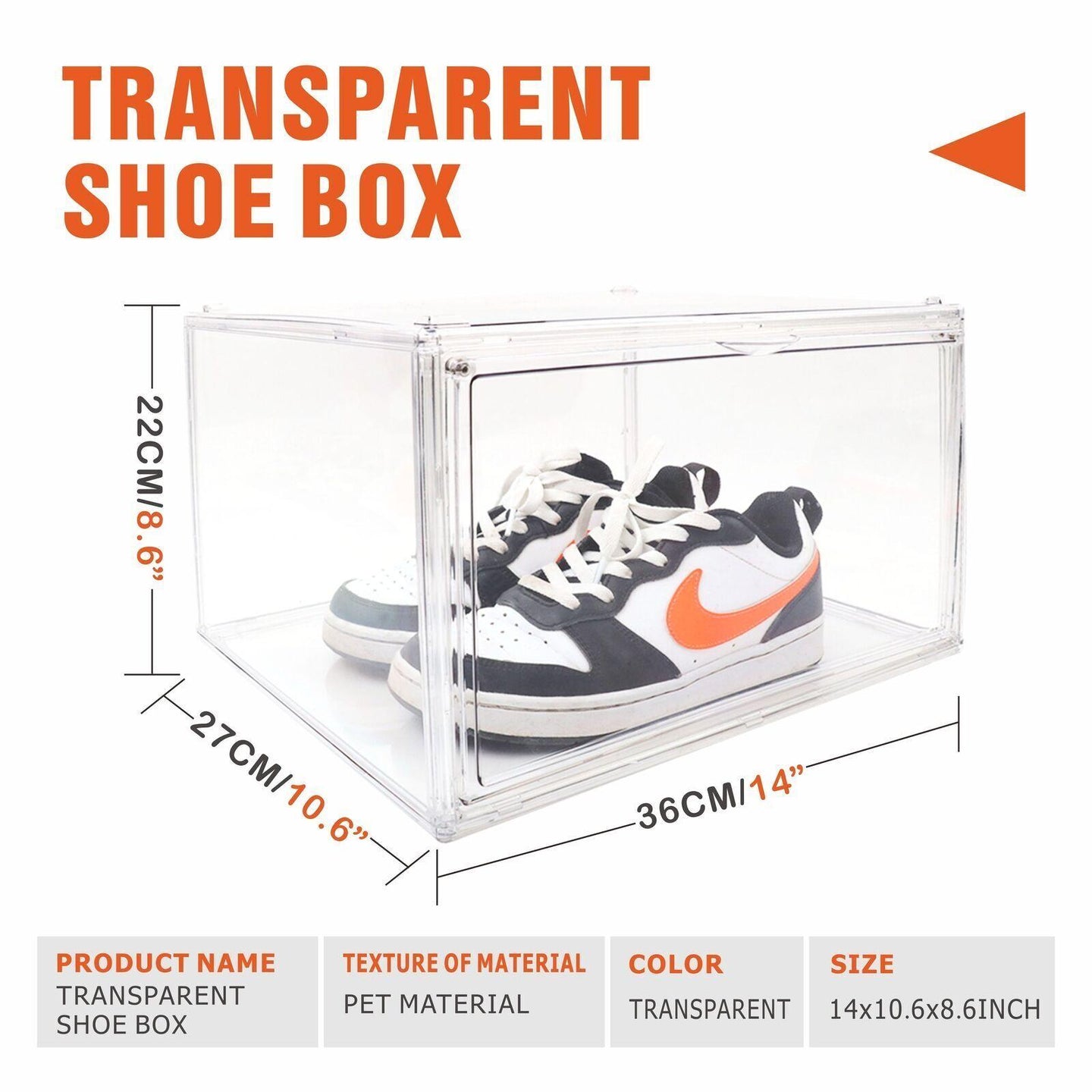 Buy 10PC Stackable Shoe Display Box Hard Acrylic Sneaker Storage Containers Case discounted | Products On Sale Australia