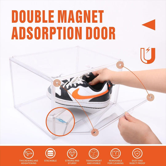 Buy 10PC Stackable Shoe Display Box Hard Acrylic Sneaker Storage Containers Case discounted | Products On Sale Australia