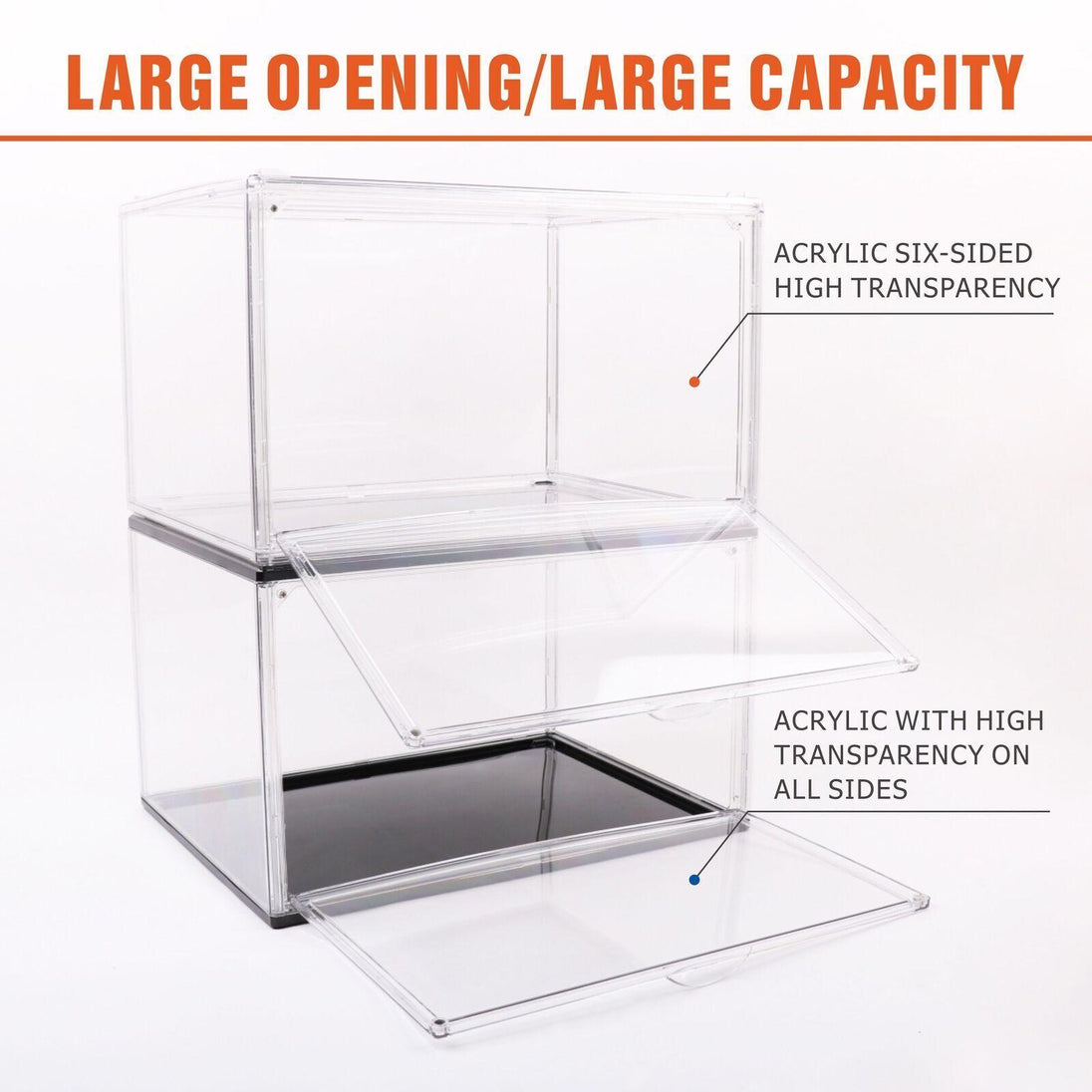 Buy 10PC Stackable Shoe Display Box Hard Acrylic Sneaker Storage Containers Case discounted | Products On Sale Australia