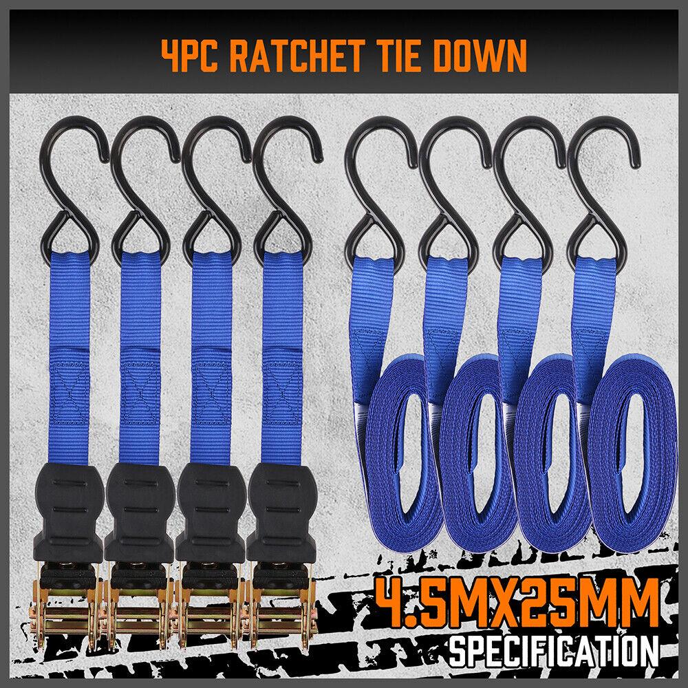 Buy 10Pcs Ratchet Tie Down Straps 997KG 4.5M Trucks Trailer Strap ‎Stainless Steel discounted | Products On Sale Australia