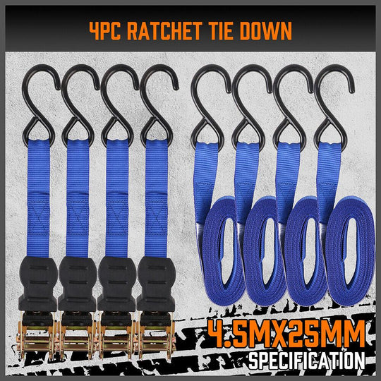 Buy 10Pcs Ratchet Tie Down Straps 997KG 4.5M Trucks Trailer Strap ‎Stainless Steel discounted | Products On Sale Australia