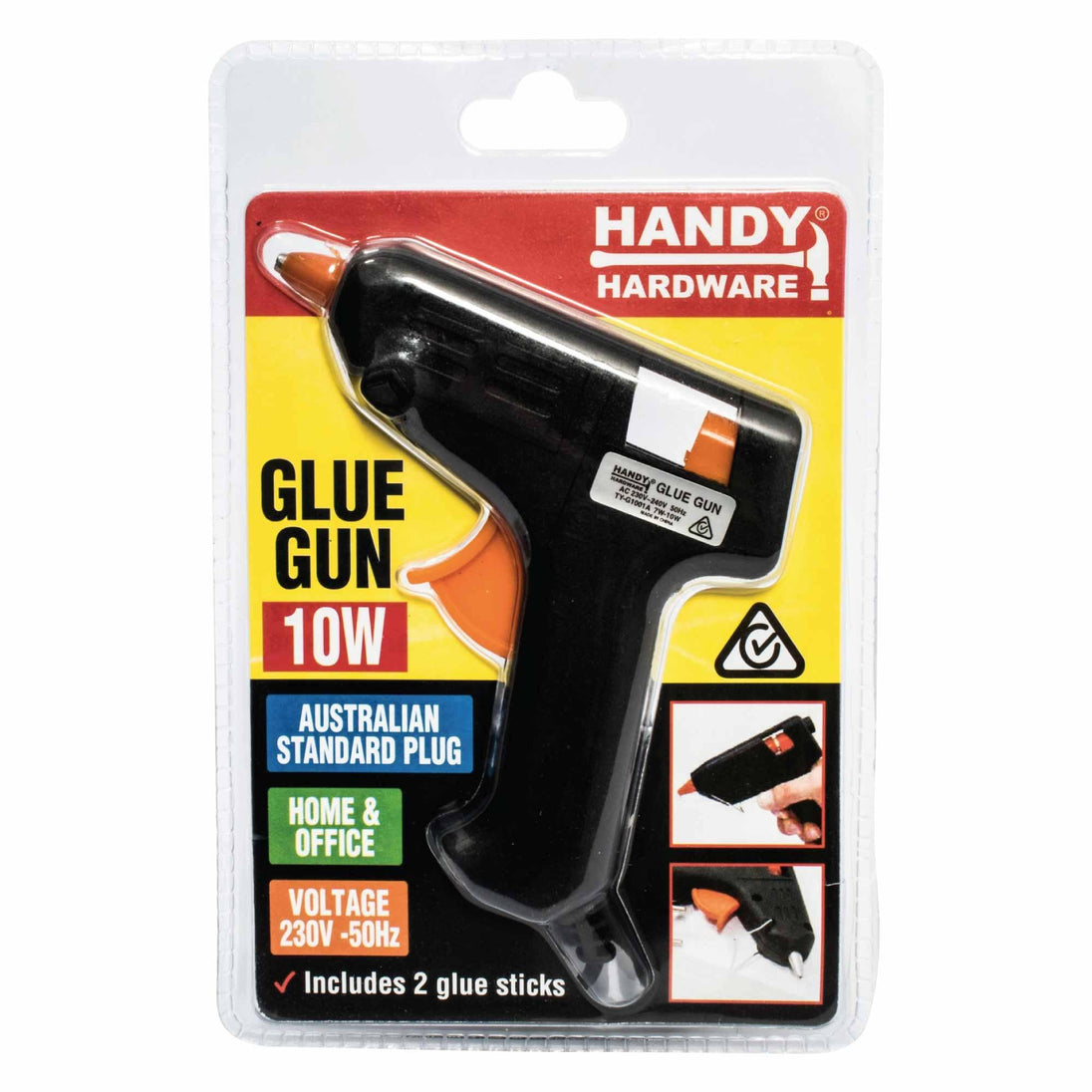 Buy 10w Mini Hot Glue Gun Handy Hardware SAA RCM Craft Adhesive 2x 7mmx100mm Sticks discounted | Products On Sale Australia