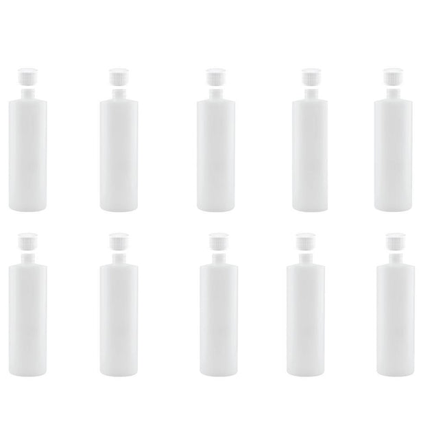 Buy 10x 1L Clear HDPE Round Bottle + 28/410 Caps - Empty Plastic Food Storage discounted | Products On Sale Australia