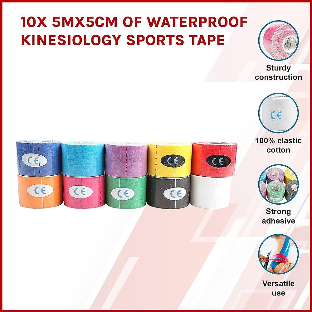 Buy 10x 5Mx5CM of Waterproof Kinesiology Sports Tape discounted | Products On Sale Australia