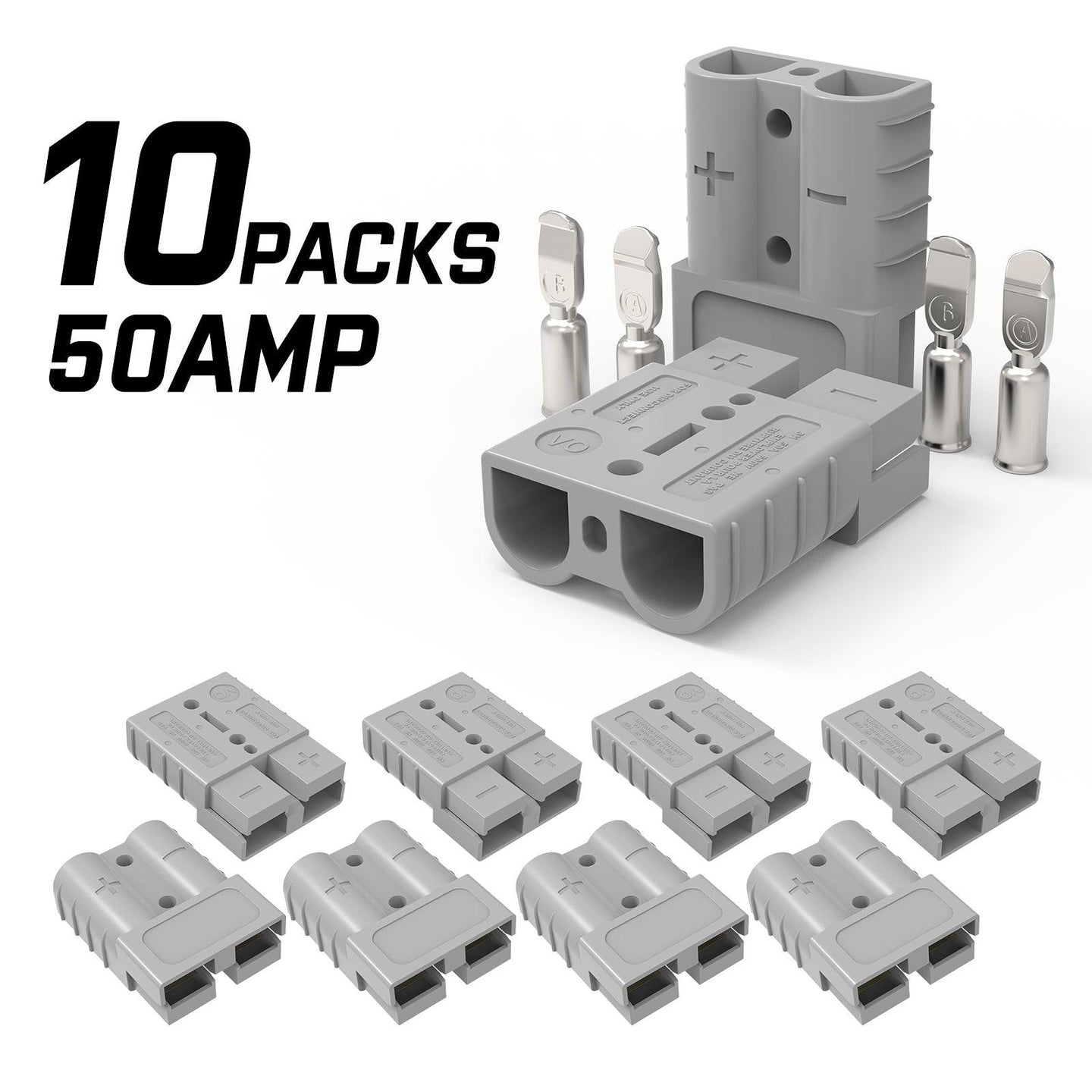 Buy 10x Anderson Plug Anderson Style Plug Connectors 50AMP 6AWG 12-24V DC Power Tool discounted | Products On Sale Australia