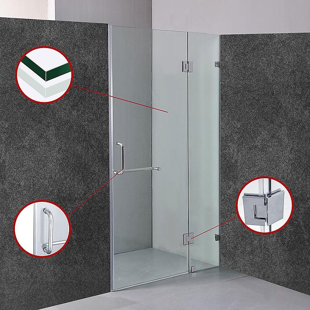 Buy 110 x 200cm Wall to Wall Frameless Shower Screen 10mm Glass By Della Francesca discounted | Products On Sale Australia