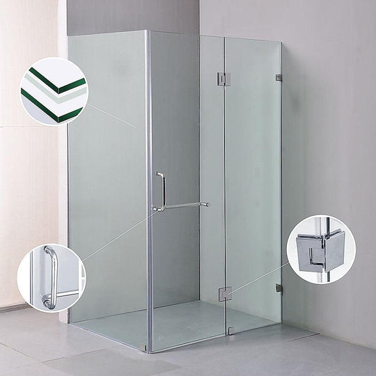 Buy 1100 x 1000mm Frameless 10mm Glass Shower Screen By Della Francesca discounted | Products On Sale Australia