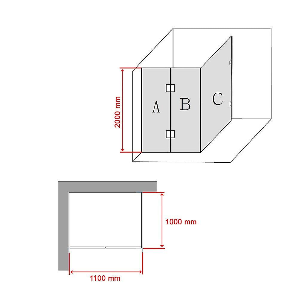 Buy 1100 x 1000mm Frameless 10mm Glass Shower Screen By Della Francesca discounted | Products On Sale Australia