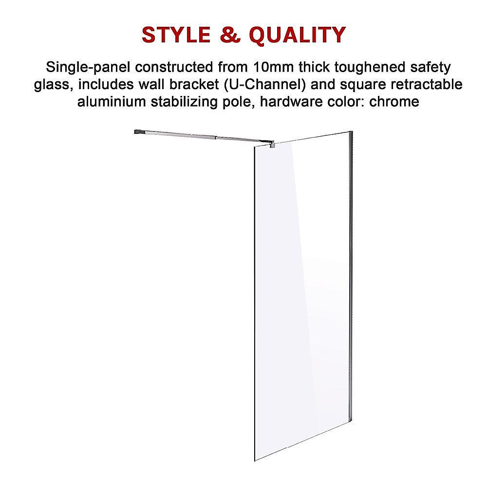 Buy 1100 x 2000mm Frameless 10mm Safety Glass Shower Screen discounted | Products On Sale Australia