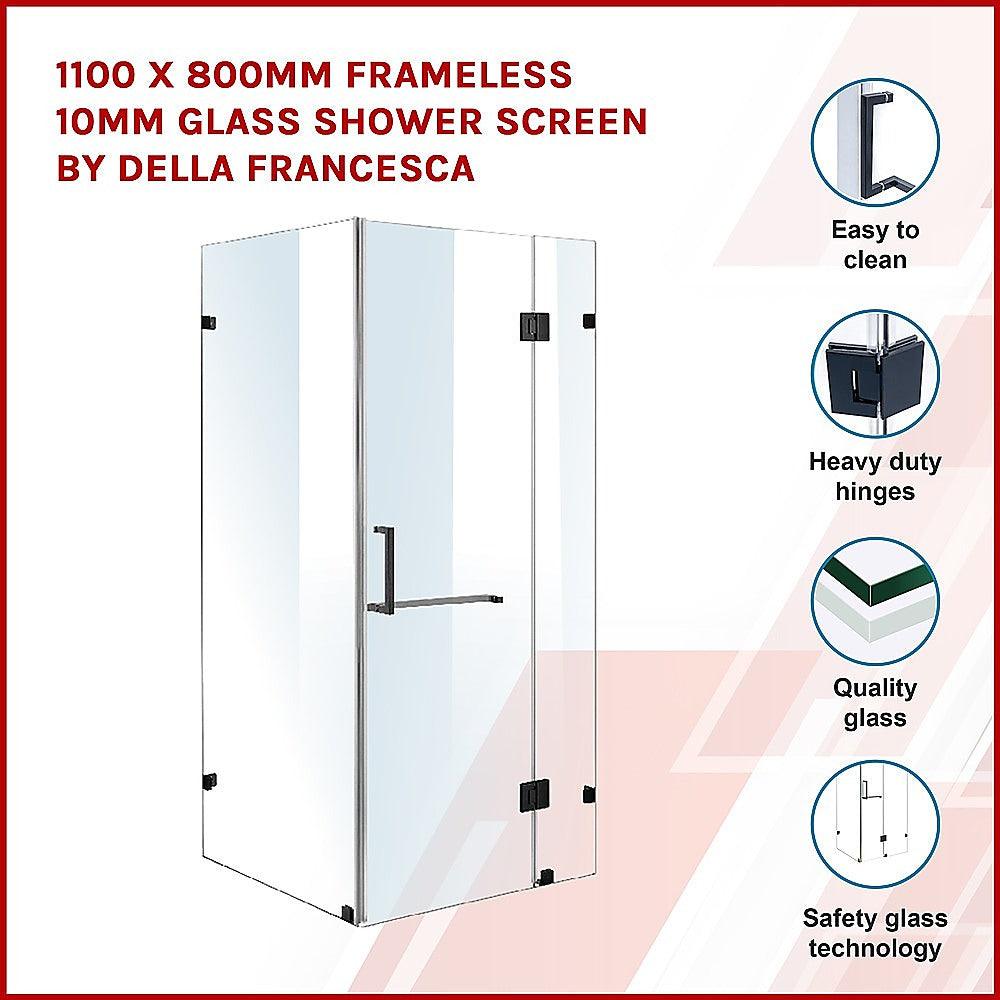 Buy 1100 x 800mm Frameless 10mm Glass Shower Screen By Della Francesca discounted | Products On Sale Australia