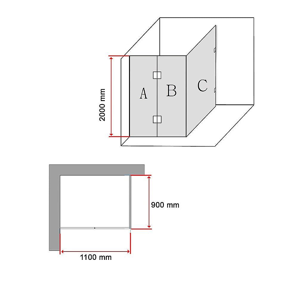 Buy 1100 x 900mm Frameless 10mm Glass Shower Screen By Della Francesca discounted | Products On Sale Australia