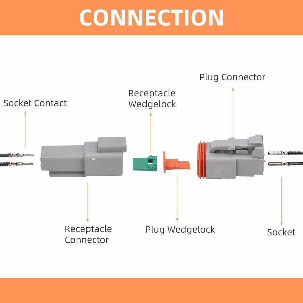 Buy 117PCS Deutsch Kit DT 2 Way Series Connector Plug Waterproof Auto Marine DT 2Pin discounted | Products On Sale Australia