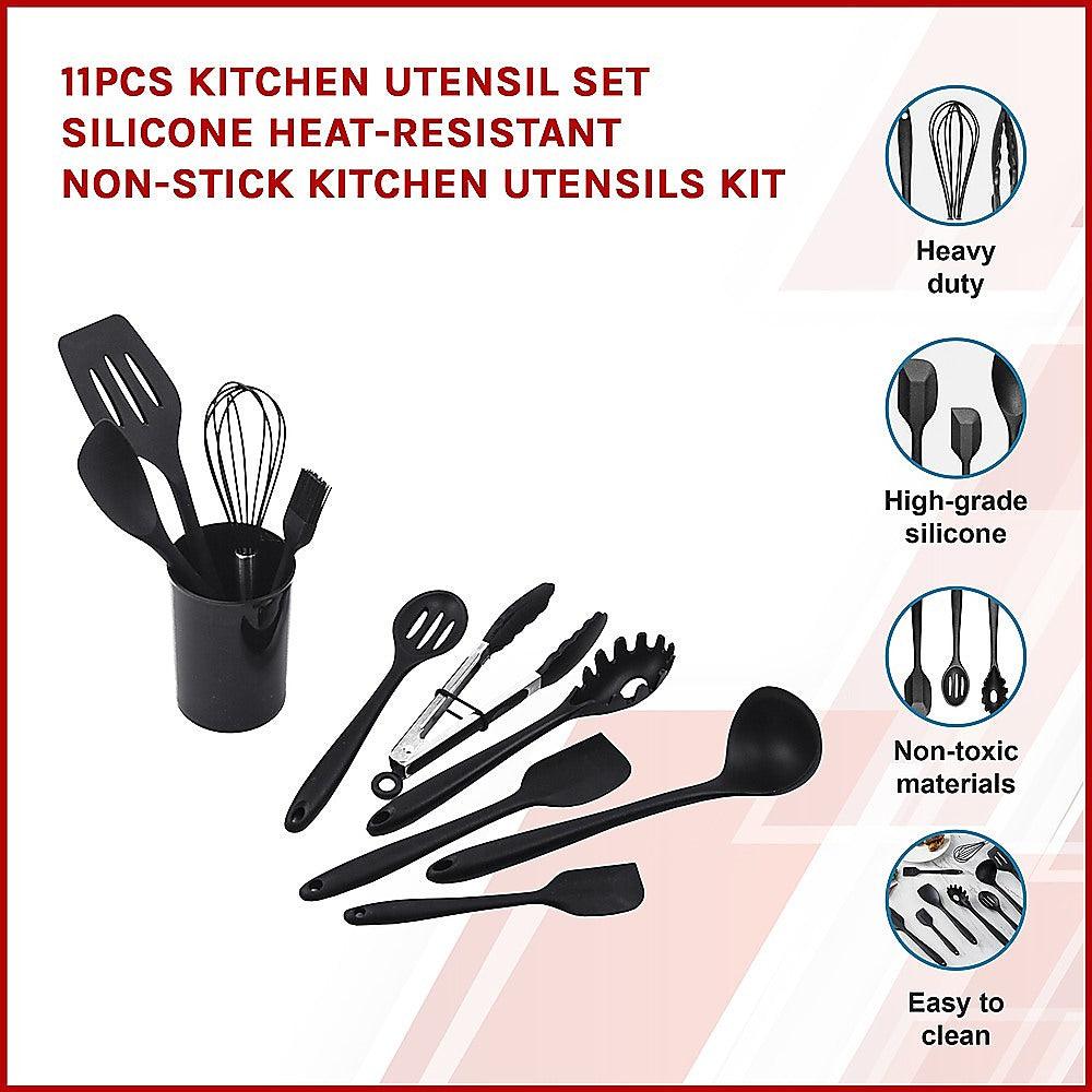 Buy 11pcs Kitchen Utensil Set Silicone Heat-Resistant Non-Stick Kitchen Utensils kit discounted | Products On Sale Australia