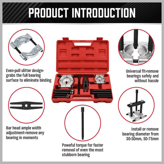 Buy 12 Piece Bearing Splitter Gear Puller Fly Wheel Separator Tool Kit Set With Box discounted | Products On Sale Australia