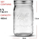 Buy 12 Pieces Canning Jars - 480ml Mason Jar Empty Glass Spice Bottles with Airtight Lids and Labels discounted | Products On Sale Australia