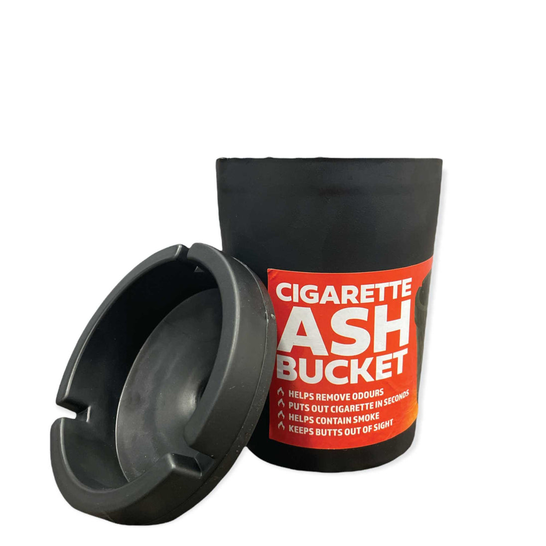 Buy 12 Pk Cigarette Ashtray Bucket Black with Lid Large Tobacco Ash Smoke Car Holder discounted | Products On Sale Australia