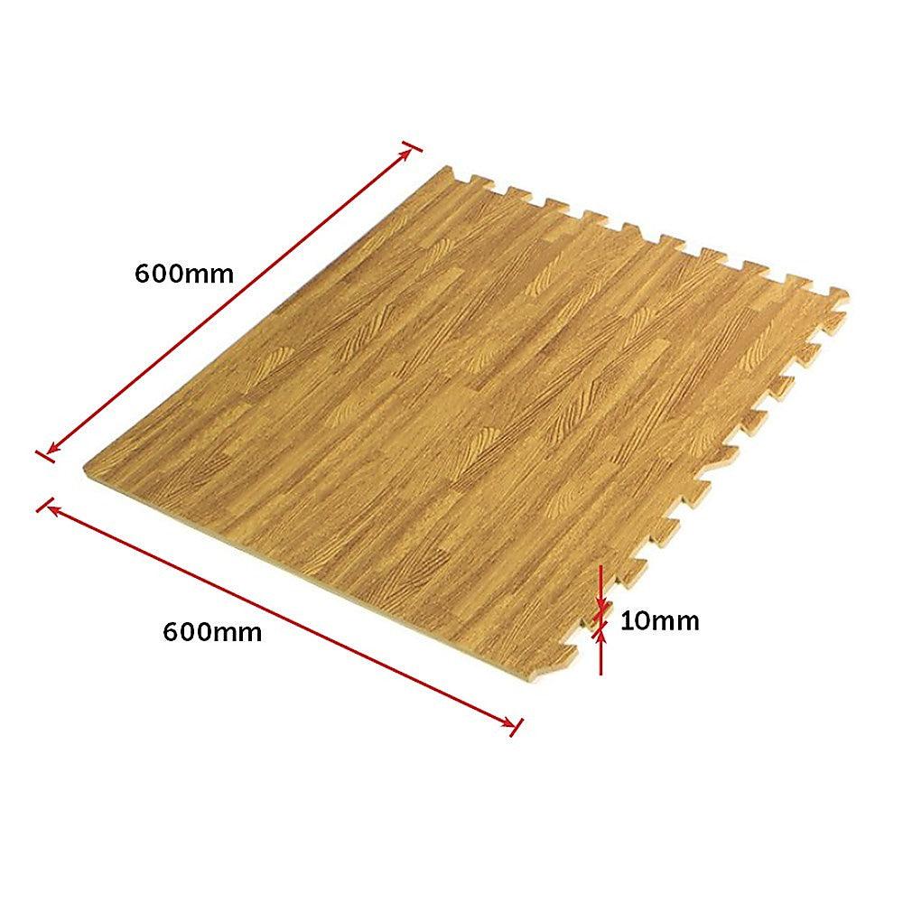 Buy 12 Tiles EVA Fitness Home Yoga Gym Interlocking Floor Puzzle Mat - Wood Colour discounted | Products On Sale Australia