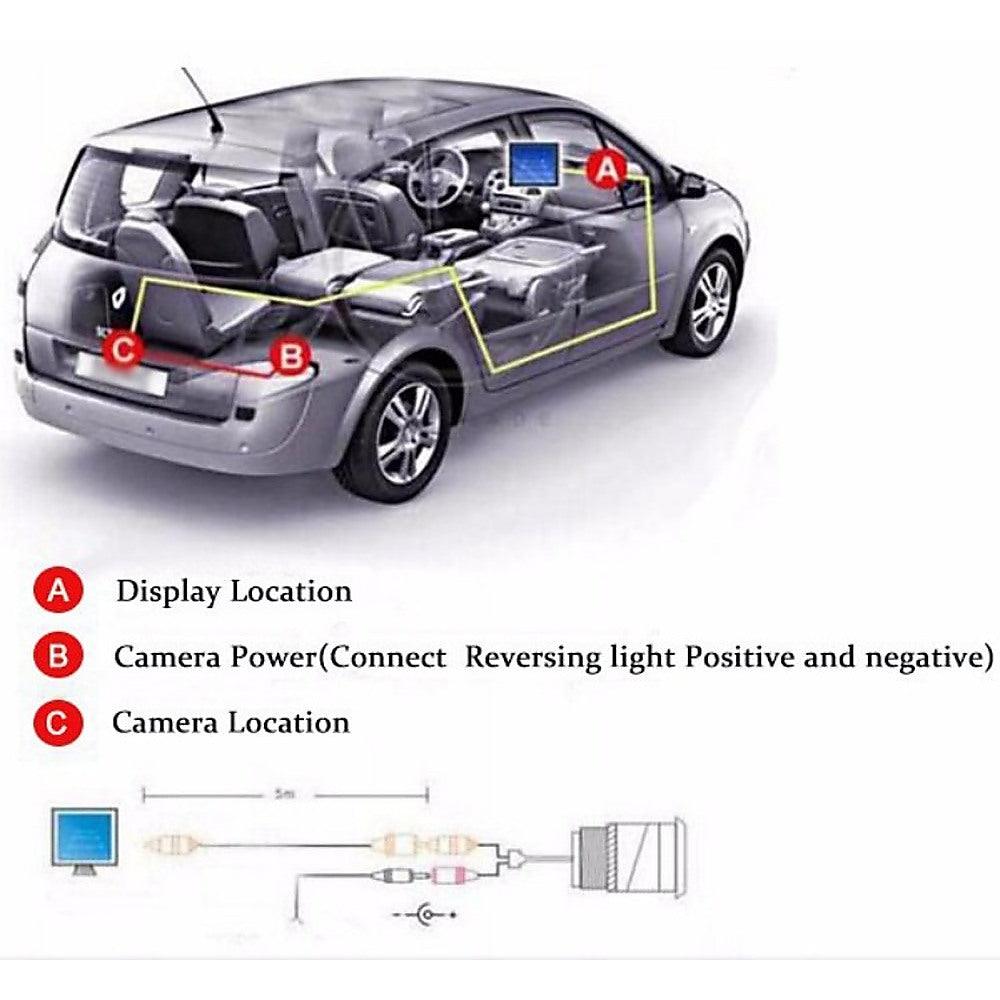 Buy 120 Degrees Camera Mirror Car Rear View Reverse Night Vision Parking System Kit discounted | Products On Sale Australia