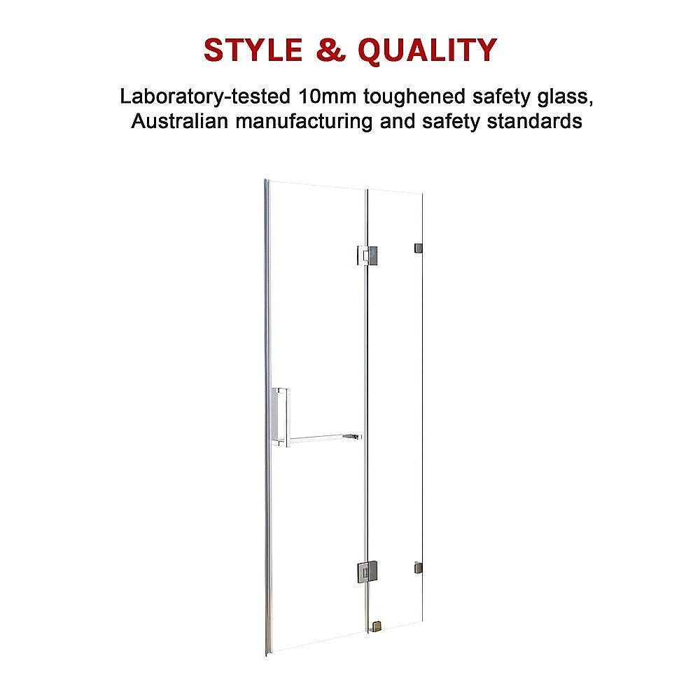 Buy 120 x 200cm Wall to Wall Frameless Shower Screen 10mm Glass By Della Francesca discounted | Products On Sale Australia