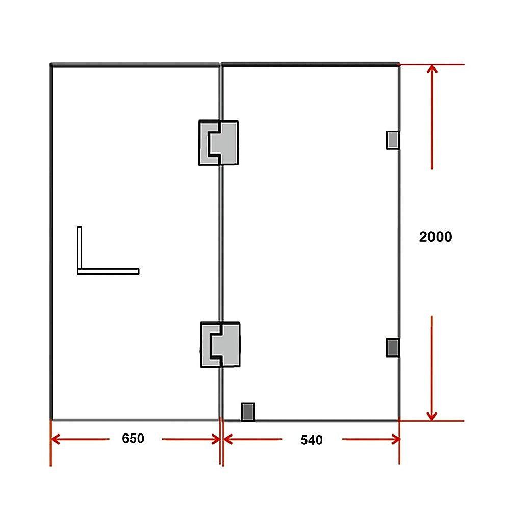 Buy 120 x 200cm Wall to Wall Frameless Shower Screen 10mm Glass By Della Francesca discounted | Products On Sale Australia