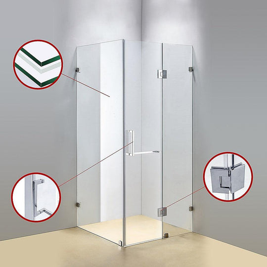 Buy 1200 x 1000mm Frameless 10mm Glass Shower Screen By Della Francesca discounted | Products On Sale Australia