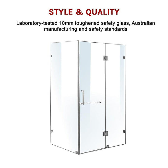 Buy 1200 x 1000mm Frameless 10mm Glass Shower Screen By Della Francesca discounted | Products On Sale Australia