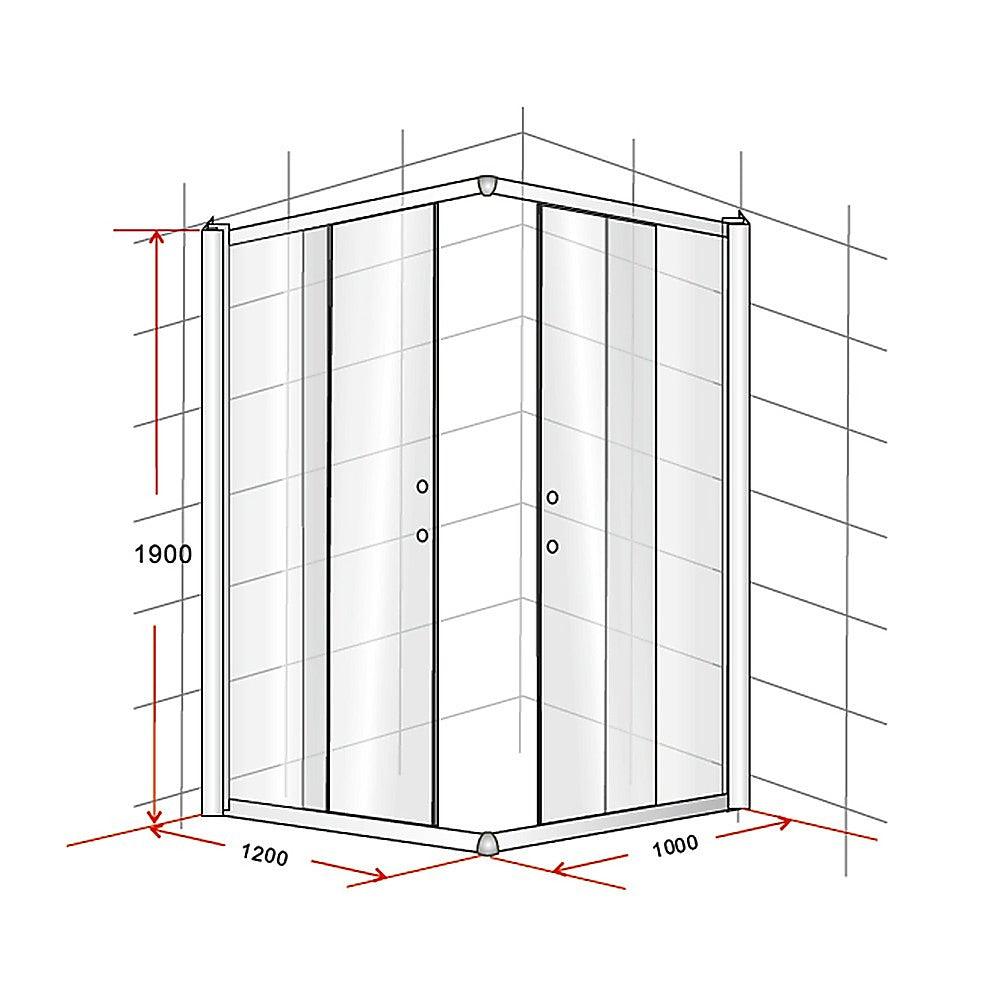 Buy 1200 x 1000mm Sliding Door Nano Safety Glass Shower Screen By Della Francesca discounted | Products On Sale Australia